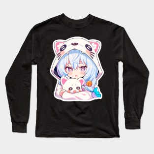 Cute girl hugging a pet Long Sleeve T-Shirt